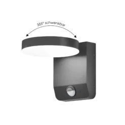 LED-Wandlampe 9083, Sensor, anthrazit, 16 cm, CCT, IP54