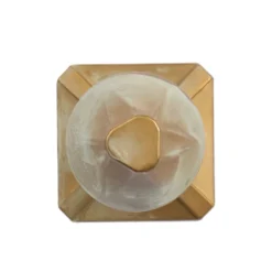 LED-Wandlampe Silva Disk, Ausladung 18 cm messing antik IP65