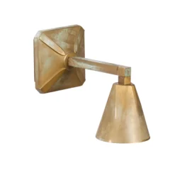 LED-Wandlampe Silva Disk, Ausladung 22 cm messing antik IP65