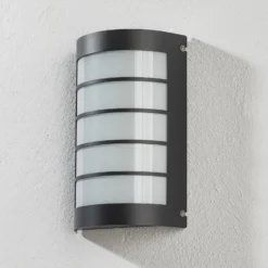 LED-Wandleuchte Aqua Marco Edelstahl anthrazit Raster Sensor