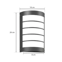 LED-Wandleuchte Aqua Marco Edelstahl anthrazit Raster Sensor