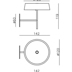 LED-Wandleuchte Miram mit Akku, dimmbar, blau