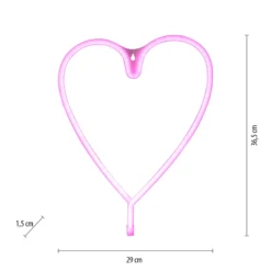 LED-Wandleuchte Neon Herz, USB