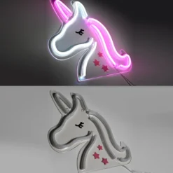 LED-Wandleuchte Neon Unicorn, USB