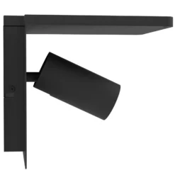 LED-Wandspot Ciglie, schwarz, mit Ladefunktion QI