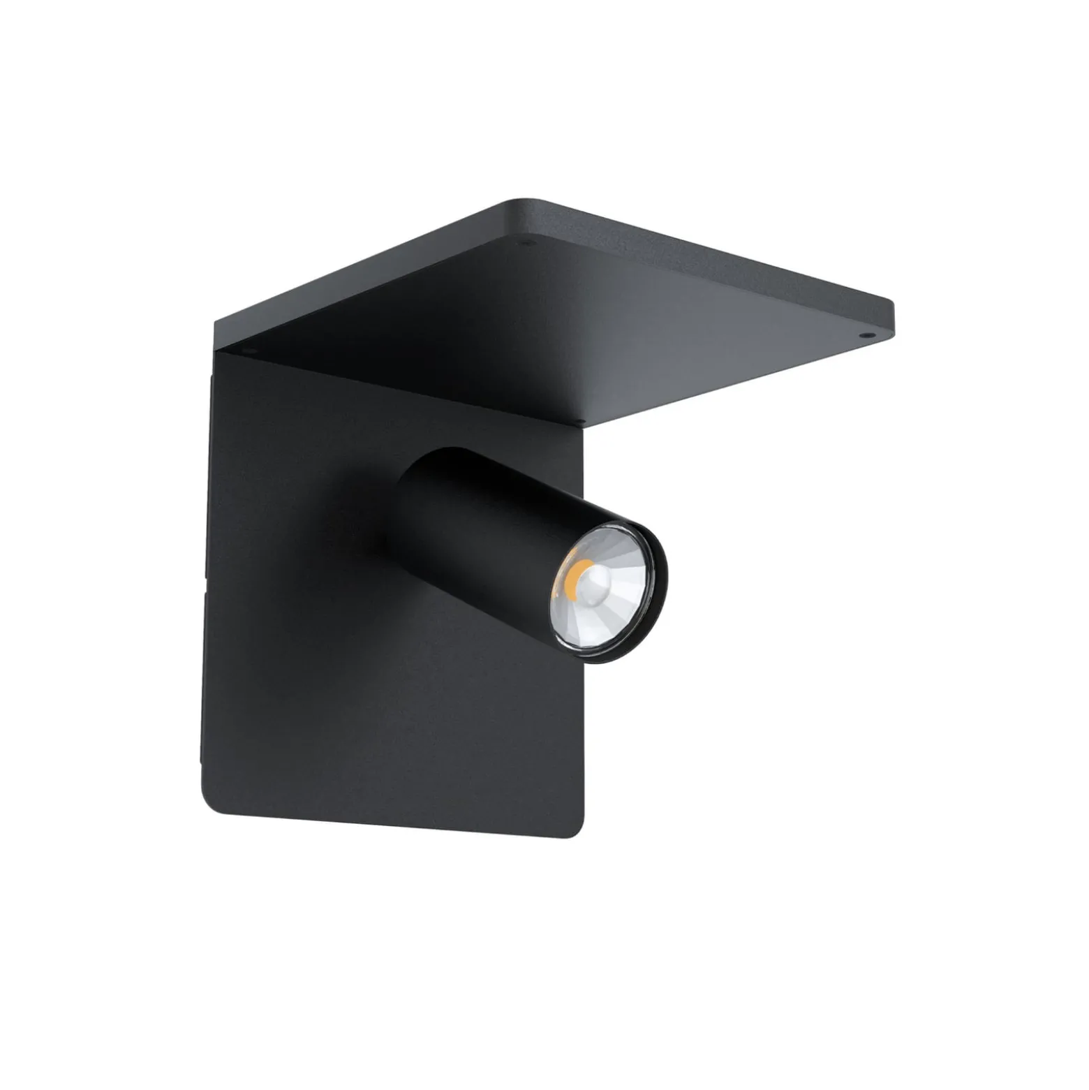 LED-Wandspot Ciglie, schwarz, mit Ladefunktion QI