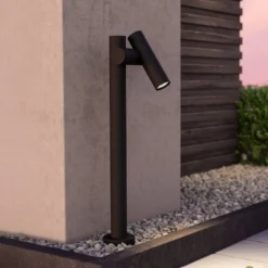 LED-Wegelampe Fossignano, Höhe 70 cm, schwarz, Metall 2-flg.