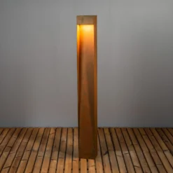 LED-Wegelampe Rho, rostfarben, Höhe 100 cm, Metall, IP54