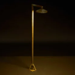 LED-Wegeleuchte Aura Disk, 80 cm x 19,5 cm, messing antik