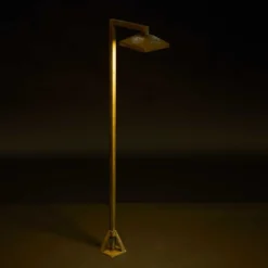 LED-Wegeleuchte Aura Edge, 80 x 19,5 cm, messing antik