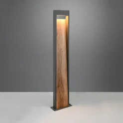 LED-Wegeleuchte SALMON, Holzoptik, Höhe 100 cm Metall, IP44