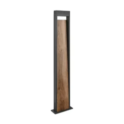 LED-Wegeleuchte SALMON, Holzoptik, Höhe 100 cm Metall, IP44