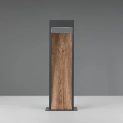 LED-Wegeleuchte SALMON, Holzoptik, Höhe 60 cm, Metall, IP44