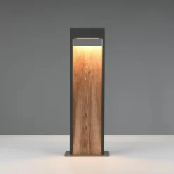 LED-Wegeleuchte SALMON, Holzoptik, Höhe 60 cm, Metall, IP44