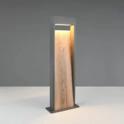 LED-Wegeleuchte SALMON, Holzoptik, Höhe 60 cm, Metall, IP44
