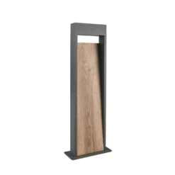 LED-Wegeleuchte SALMON, Holzoptik, Höhe 60 cm, Metall, IP44
