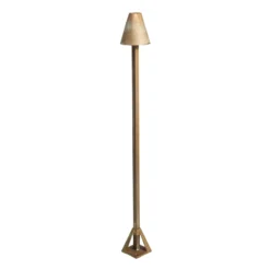 LED-Wegeleuchte Silva Disk, Höhe 80 cm, messing antik, IP65