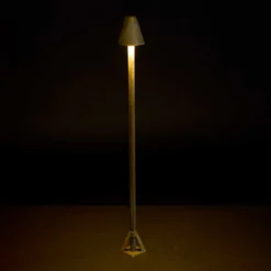 LED-Wegeleuchte Silva Disk, Höhe 80 cm, messing antik, IP65