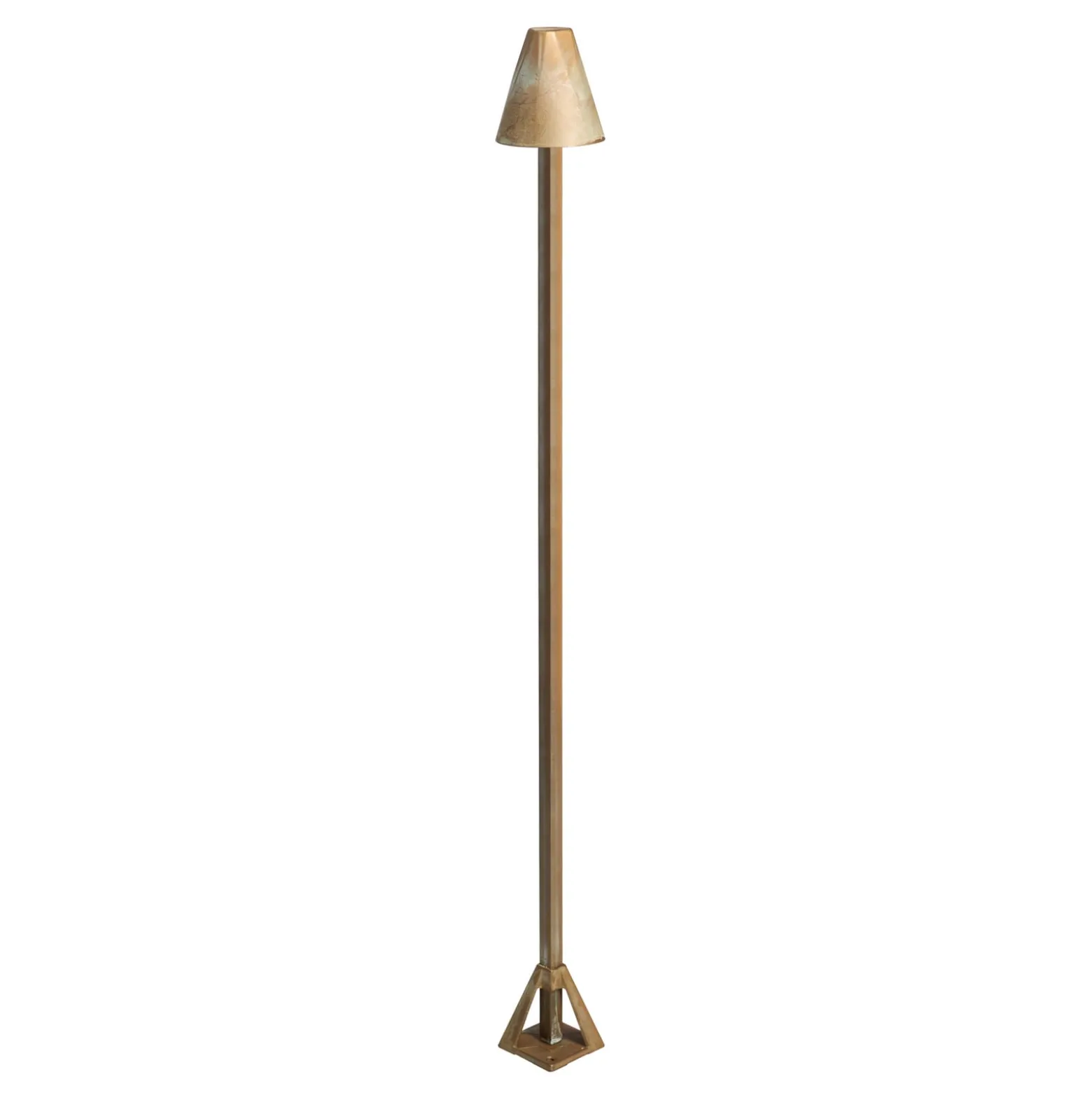 LED-Wegeleuchte Silva Disk, Höhe 100 cm, messing antik, IP65