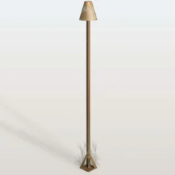 LED-Wegeleuchte Silva Disk, Höhe 100 cm, messing antik, IP65