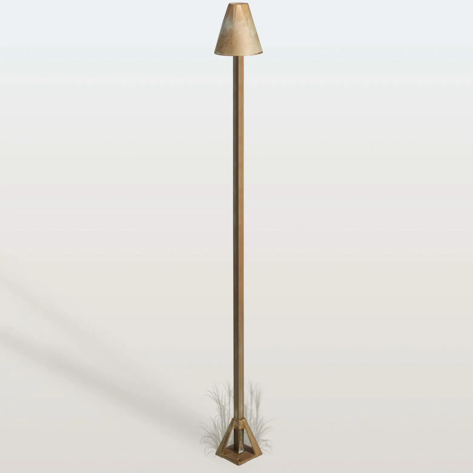 LED-Wegeleuchte Silva Disk, Höhe 100 cm, messing antik, IP65