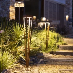 Les Jardins LED-Solarfackel Tinka, corten, 90 cm, Erdspieß