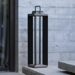 Les Jardins LED-Solarlaterne Teckalu, grau/schwarz, 60 cm