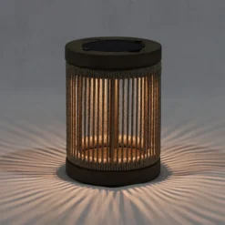 Les Jardins LED-Solartischleuchte Rop&Strip, grau/beige