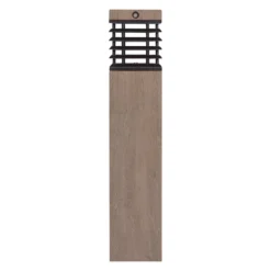 Les Jardins LED-Solarwegeleuchte Tekura, grau, Holz, 75 cm