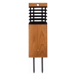 Les Jardins LED-Solarwegeleuchte Tekura, teak/grau, Spieß