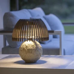 Les Jardins LED-Tischleuchte Alba, grau/beige, Höhe 41 cm