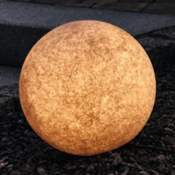 Leuchtende Dekokugel Mundan, 30 cm, terracotta
