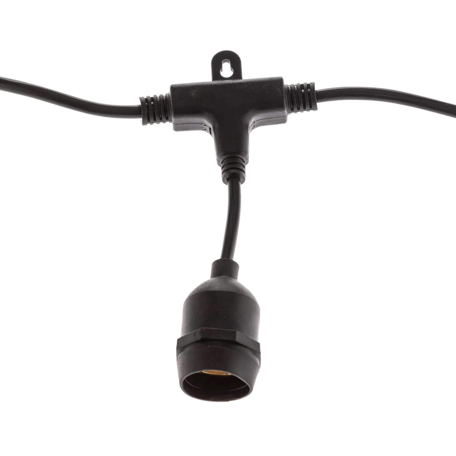Lichterkette Girlanda IP44 schwarz 15m ohne Lampen
