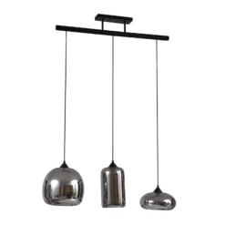 Lindby Arloris Pendellampe mit 3 Rauchglasschirmen