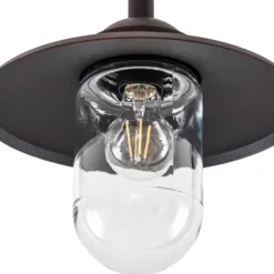 Lindby Außenleuchte Bilma, 3-flg., rost, 220 cm, Glas, IP65