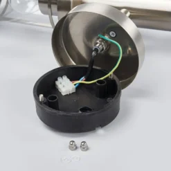 Lindby Außenwandlampe Djori, Sensor, aluminiumfarben, E27