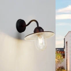 Lindby Außenwandlampe Filip, rostbraun, 30 cm, E27, IP44