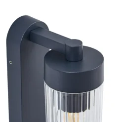 Lindby Außenwandlampe Kaliro, anthrazit, 24 cm, IP54, Sensor