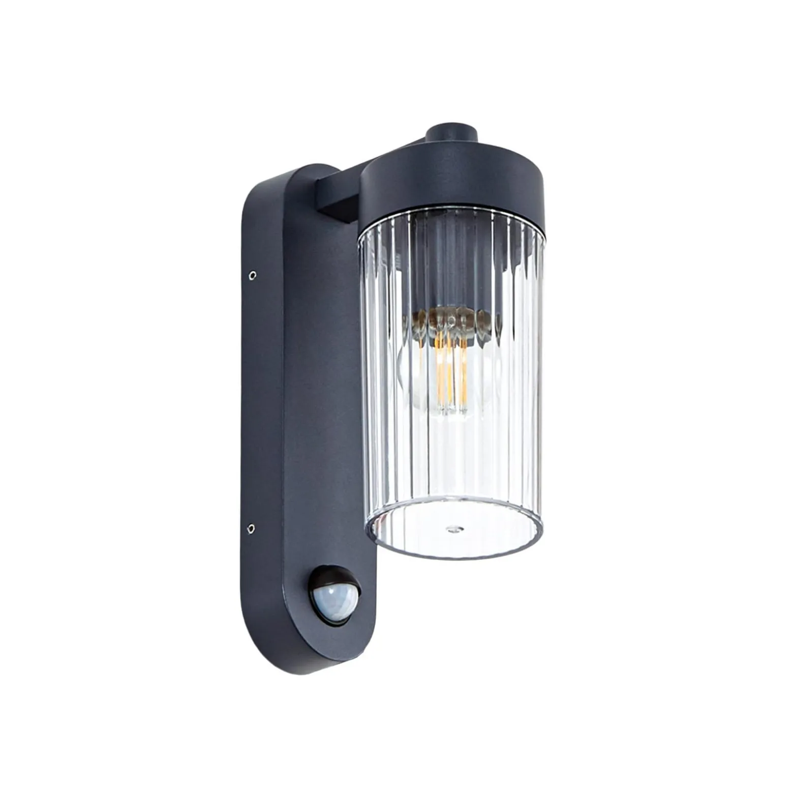 Lindby Außenwandlampe Kaliro, anthrazit, 24 cm, IP54, Sensor