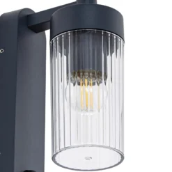 Lindby Außenwandlampe Kaliro, anthrazit, 24 cm, IP54, Sensor