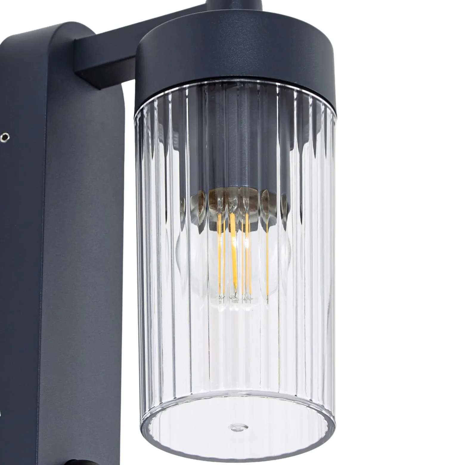 Lindby Außenwandlampe Kaliro, anthrazit, 24 cm, IP54, Sensor