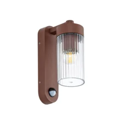 Lindby Außenwandlampe Kaliro, rost, 24 cm, IP54, Sensor