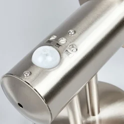 Lindby Außenwandlampe Nada, Edelstahl, Glas, Sensor, E27