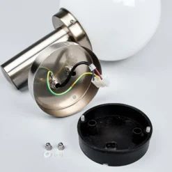 Lindby Außenwandlampe Nada, Edelstahl, Glas, Sensor, E27