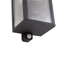 Lindby Außenwandlampe Peldar anthrazit/geriffelt 26cm Sensor