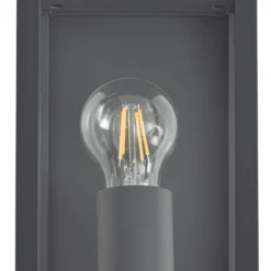 Lindby Außenwandlampe Peldar, anthrazit/klar, 26 cm, Sensor
