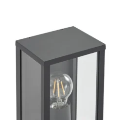 Lindby Außenwandlampe Peldar, anthrazit/klar, 26 cm, Sensor