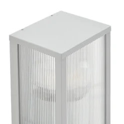 Lindby Außenwandlampe Peldar, grau/geriffelt, 26 cm, Sensor