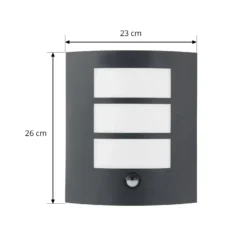 Lindby Außenwandlampe Vimal, Sensor, E27, 26 cm, Aluminium