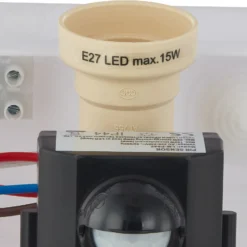 Lindby Außenwandlampe Vimal, Sensor, E27, 26 cm, Aluminium